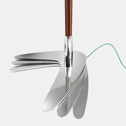 Immagine di Lampada Aquariva con stelo in mogano righettato